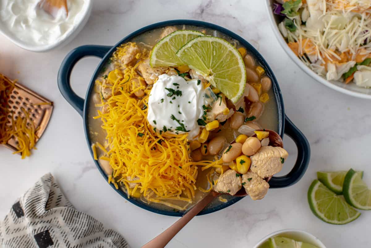 Mexican White Chicken Chili Recipe-Butter Your Biscuit