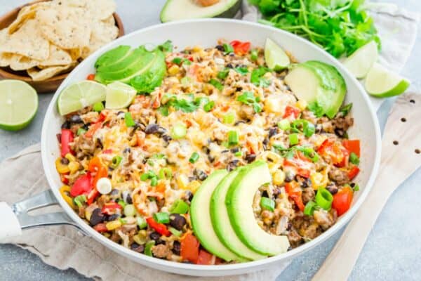 Easy Beef Taco Skillet Recipe {One Pan Meal} - Shugary Sweets