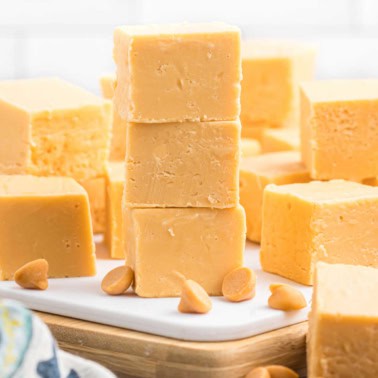 Creamy, melt-in-your-mouth Butterscotch Fudge is an easy recipe to make any time of year! No candy thermometer needed to make this perfect homemade fudge recipe.