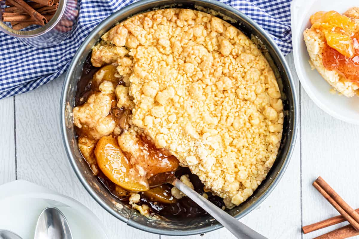 Pressure Cooker Peach Cobbler - Uncommon Designs