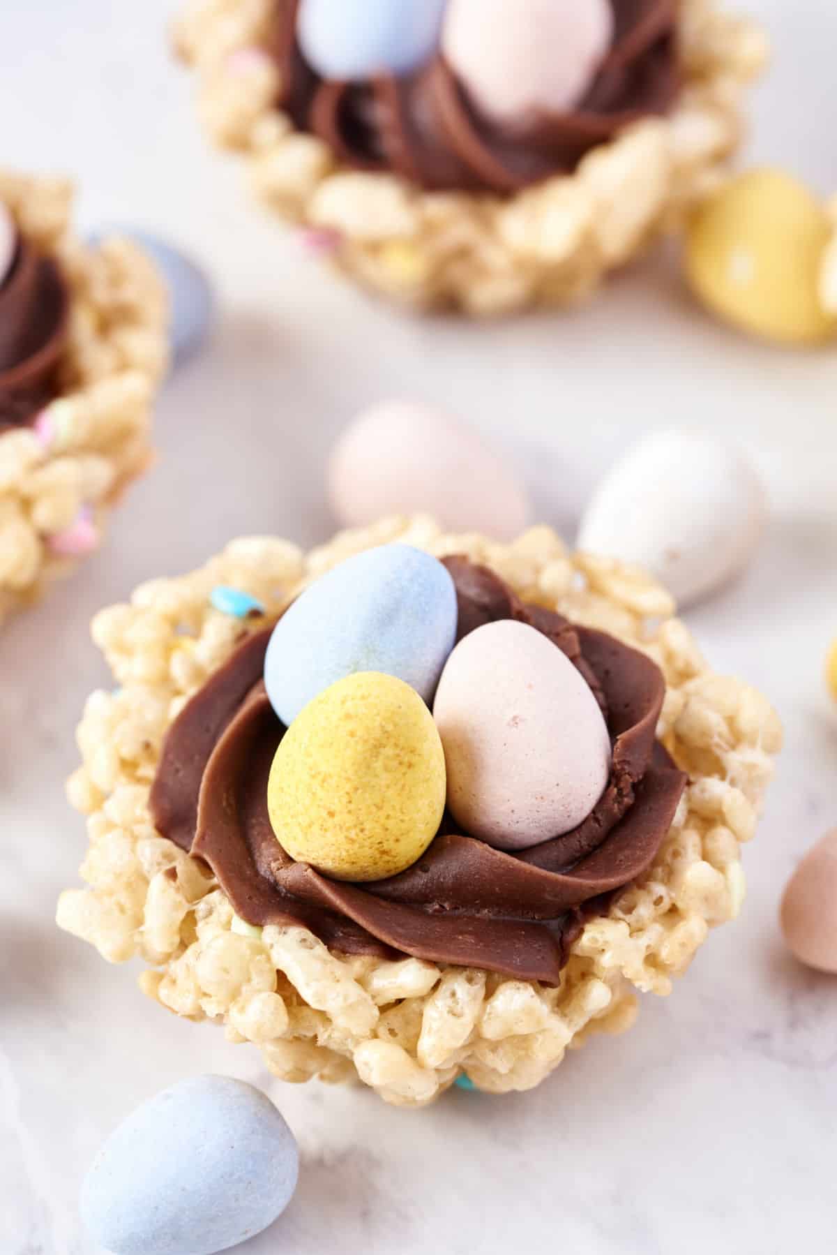 Easter Rice Krispie Treat Nests Recipe - Shugary Sweets