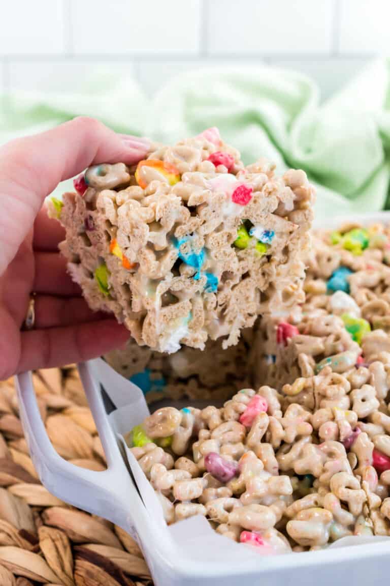 Lucky Charms Marshmallow Treats Bars Recipe - Shugary Sweets