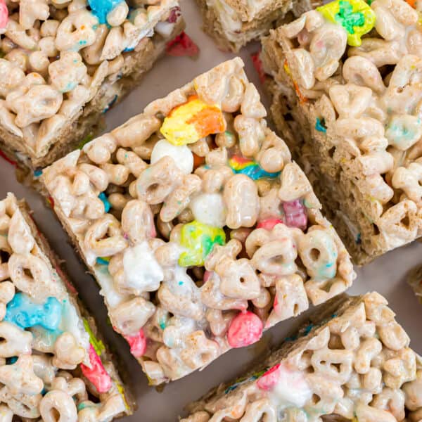 Lucky Charms Marshmallow Treats Bars Recipe - Shugary Sweets