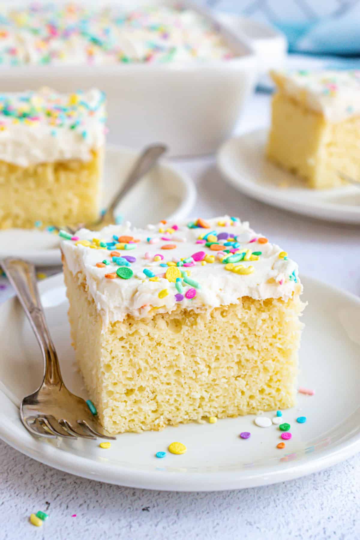 vanilla birthday cake slice