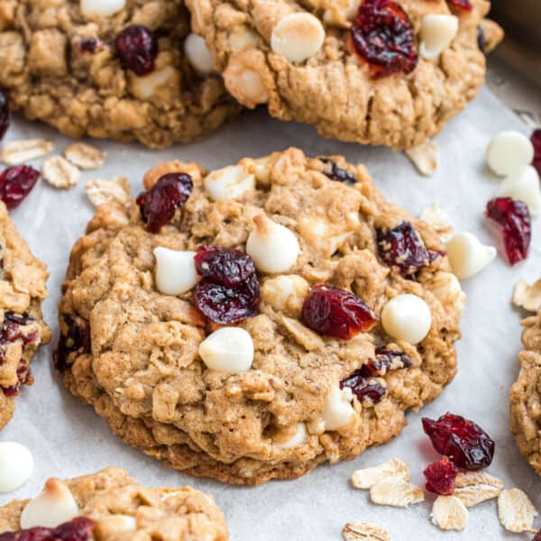 White Chocolate Oatmeal Cranberry Cookies - Shugary Sweets