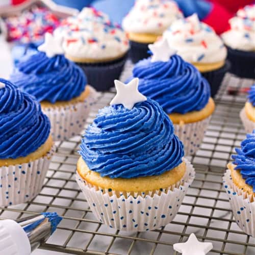 Red White and Blue Cupcakes - Shugary Sweets