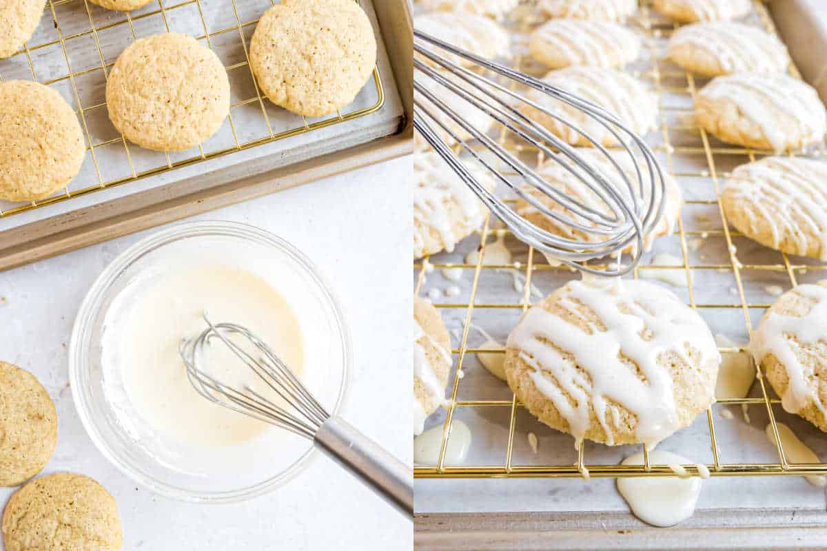 Step by step photos showing how to ice cookies.