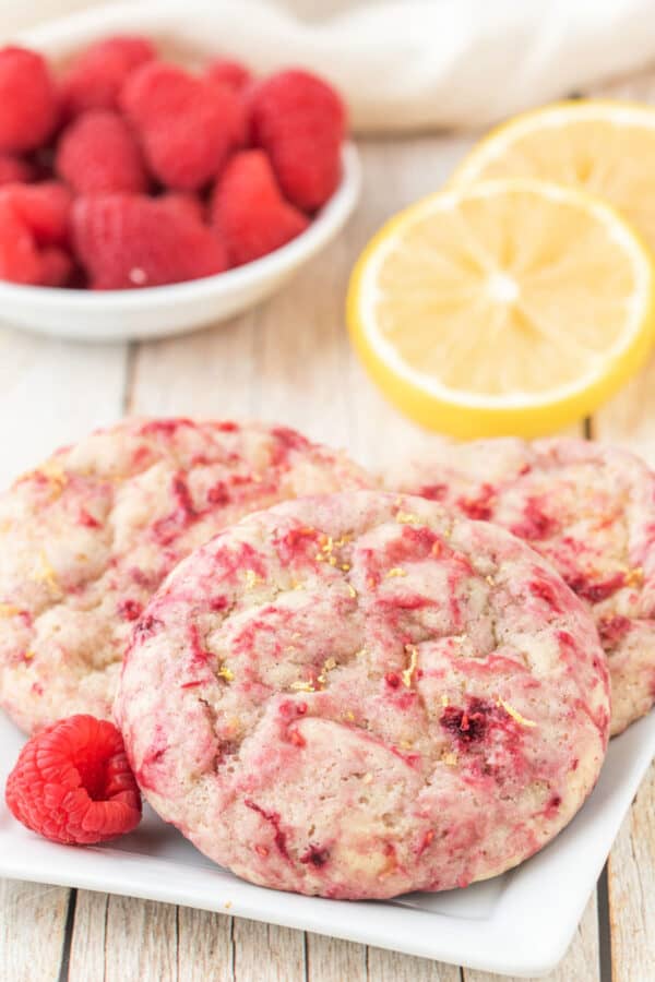 Raspberry Lemon Cookies - Shugary Sweets