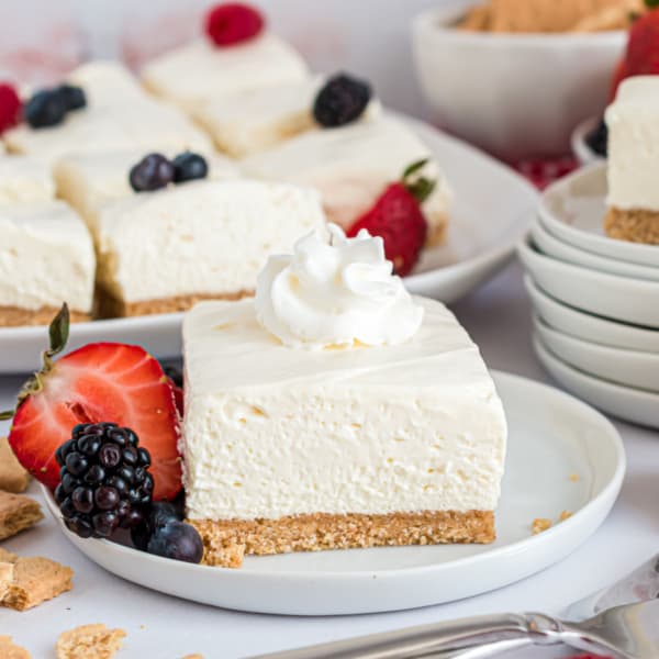 No Bake Cheesecake Bars - Shugary Sweets