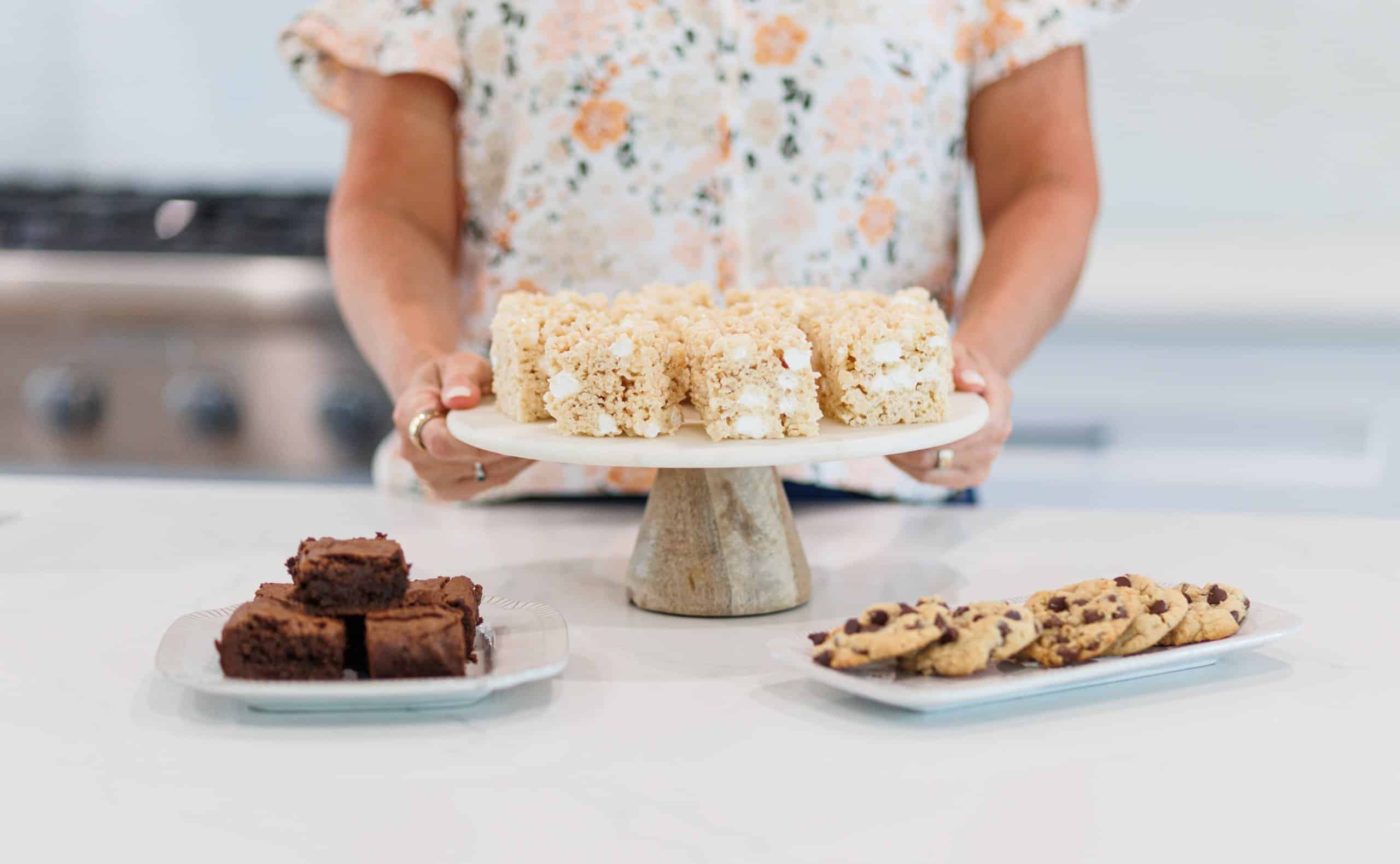 Various treats on a kitchen counter.