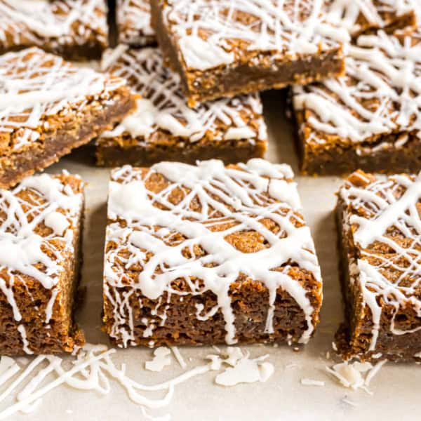 These Gingerbread Blondies have the cozy flavor of gingerbread, but in the form of a chewy, buttery bar. They’re the perfect treat recipe for the holidays!