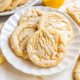 These chewy Lemon Drop Cookies are full of bright citrus flavor in every bite! They are so easy to make and the lemon glaze on top is like the icing on a cake.