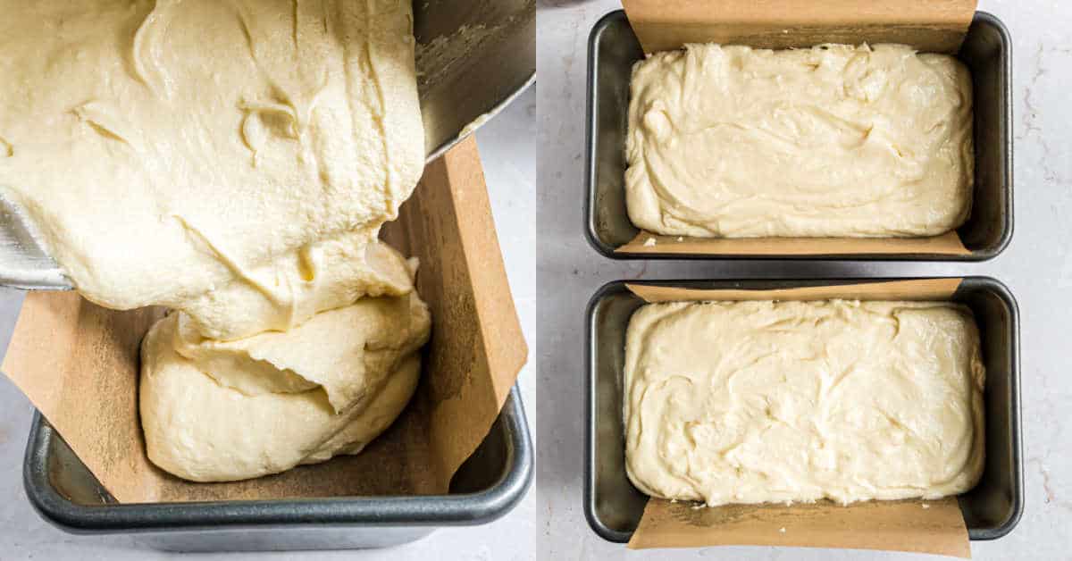 Step by step photos showing how to make pound cake.