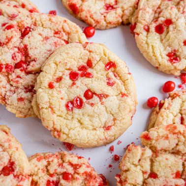 Chewy, spicy Red Hot Cookies are the perfect way to add some heat to your holiday celebration! They’re simple to make and sure to be a hit with cinnamon candy lovers.